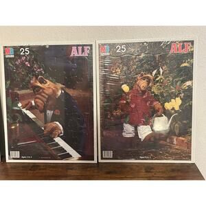 Vintage Alien Productions 1987 ALF Sealed Milton Bradley 25PC Wooden Puzzles